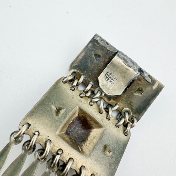 Vintage Mexico 925 Sterling Silver Panel Bracelet – Handcrafted Boho Design - Picture 10 of 12
